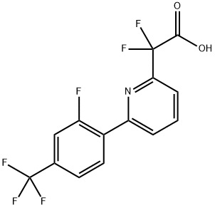2,2-difluoro-2-{6-[2-fluoro-4-(trifluoromethyl)phenyl]pyridin-2-yl}acetic acid Structure