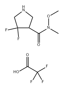 4,4-difluoro-N-methoxy-N-methylpyrrolidine-3-carboxamide, trifluoroacetic acid Structure