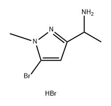 1-(5-bromo-1-methyl-1H-pyrazol-3-yl)ethan-1-amin
e dihydrobromide Structure