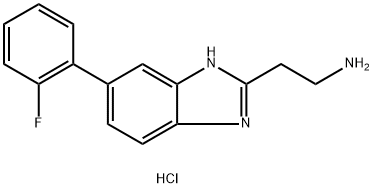 2-[5-(2-fluorophenyl)-1H-1,3-benzodiazol-2-yl]etha
n-1-amine dihydrochloride Structure