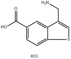 3-(aminomethyl)-1-benzothiophene-5-carboxylic acid hydrochloride Structure