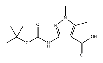 3-(tert-butoxycarbonylamino)-1,5-dimethyl-pyrazole-4-carboxylic acid Structure