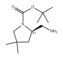 tert-butyl (2R)-2-(aminomethyl)-4,4-dimethyl-pyrrolidine-1-carboxylate Structure