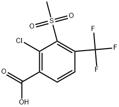 2-Chloro-3-(methylsulfonyl)-4-(trifluoromethyl)benzoic acid Structure