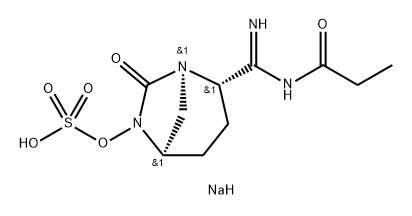 Sulfuric acid, mono[(1R,2S,5R)-2-[imino[(1- oxopropyl)amino]methyl]-7-oxo-1,6-diazab icyclo[3.2.1]oct-6-yl] ester, sodium salt (1:1) Structure