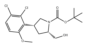 tert-butyl (2S,4R)-4-(2,3-dichloro-6-methoxyphenyl)-2-(hydroxymethyl)pyrrolidine-1-carboxylate Structure