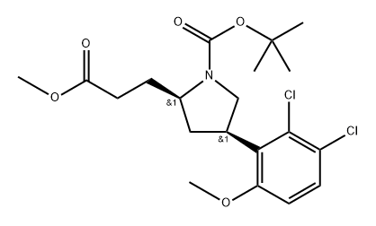 tert-butyl (2R,4R)-4-(2,3-dichloro-6-methoxyphenyl)-2-(3-methoxy-3-oxopropyl)pyrrolidine-1-carboxylate Structure