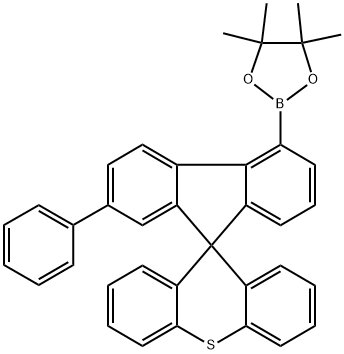 2-Phenyl-5-(4,4,5,5-tetramethyl-1,3,2-dioxaborolan-2-yl)spiro[9H-fluorene-9,9′-[9H]thioxanthene] Structure