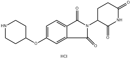 1H-Isoindole-1,3(2H)-dione, 2-(2,6-dioxo-3-piperidinyl)-5-(4-piperidinyloxy)-, hydrochloride (1:1) Structure