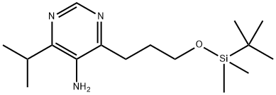 4-(3-((tert-butyldimethylsilyl)oxy)propyl)-6-isopropylpyrimidin-5-amine 구조식 이미지