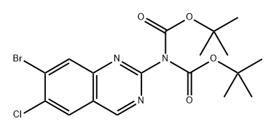 Di-tert-butyl (7-bromo-6-chloroquinazolin-2-yl)iminodicarbonate Structure