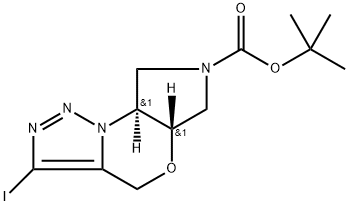 (5aS,8aS)-tert-Butyl 3-iodo-5a,6,8,8a-tetrahydropyrrolo[3,4-b][1,2,3]triazolo[1,5-d][1,4]oxazine-7(4H)-carboxylate Structure