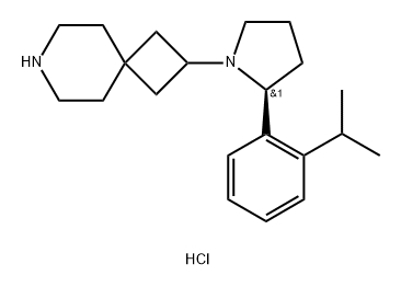 (S)-2-(2-(2-isopropylphenyl)pyrrolidin-1-yl)-7-azaspiro[3.5]nonane hydrochloride Structure