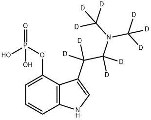 1H-Indol-4-ol, 3-[2-[di(methyl-d3)amino]ethyl-1,1,2,2-d4]-, 4-(dihydrogen phosphate) Structure