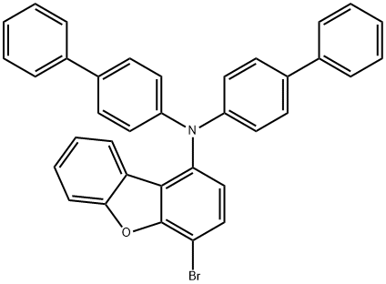 N,N-Bis([1,1′-biphenyl]-4-yl)-4-bromo-1-dibenzofuranamine 구조식 이미지