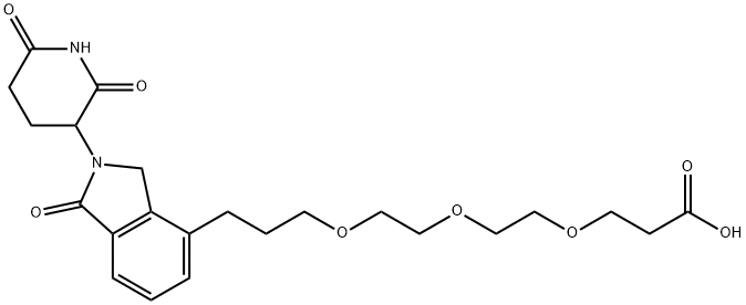 3-(2-(2-(3-(2-(2,6-dioxopiperidin-3-yl)-1,3-dioxoisoindolin-4-yl)propoxy)ethoxy)ethoxy)propanoic acid 구조식 이미지