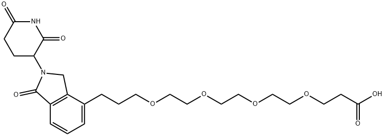16-(2-(2,6-dioxopiperidin-3-yl)-1,3-dioxoisoindolin-4-yl)-4,7,10,13-tetraoxahexadecanoic acid 구조식 이미지