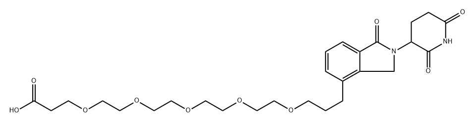 19-(2-(2,6-dioxopiperidin-3-yl)-1,3-dioxoisoindolin-4-yl)-4,7,10,13,16-pentaoxanonadecanoic acid 구조식 이미지