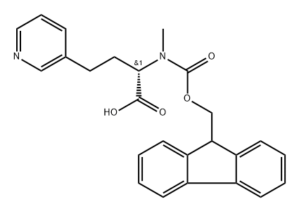 3-Pyridinebutanoic acid, α-[[(9H-fluoren-9-ylmethoxy)carbonyl]methylamino]-, (αS)- Structure