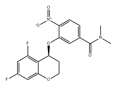3-[[(4S)-5,7-difluoro-3,4-dihydro-2H-1-benzopyran-4-yl]oxy]-N,N-dimethyl-4-nitro-Benzamide 구조식 이미지