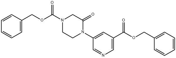 Phenylmethyl 3-oxo-4-[5-[(phenylmethoxy)carbonyl]-3-pyridinyl]-1-piperazinecarboxylate Structure