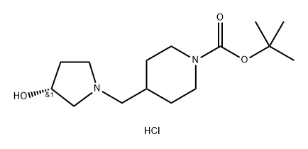 tert-butyl 4-{[(3R)-3-hydroxypyrrolidin-1-yl]methyl}piperidine-1-carboxylate hydrochloride Structure