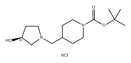 tert-butyl 4-{[(3S)-3-hydroxypyrrolidin-1-yl]methyl}piperidine-1-carboxylate hydrochloride Structure