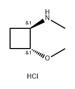 rac-(1R,2R)-2-methoxy-N-methylcyclobutan-1-amine hydrochloride, trans Structure