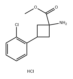 methyl 1-amino-3-(2-chlorophenyl)cyclobutane-1-carboxylate hydrochloride Structure