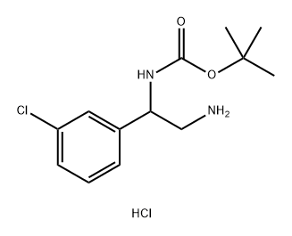 tert-butyl N-[2-amino-1-(3-chlorophenyl)ethyl]carbamate hydrochloride Structure