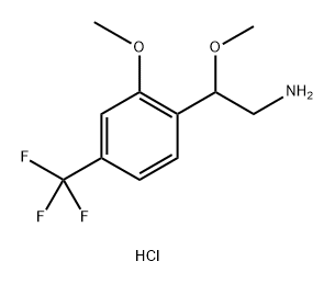 2-methoxy-2-[2-methoxy-4-(trifluoromethyl)phenyl]ethan-1-amine hydrochloride Structure