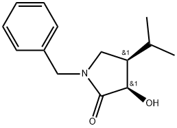 (3R,4R)-3-Hydroxy-4-(1-methylethyl)-1-(phenylmethyl)-2-pyrrolidinone Structure