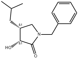 (3R,4R)-3-Hydroxy-4-(2-methylpropyl)-1-(phenylmethyl)-2-pyrrolidinone Structure