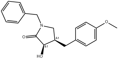 (3R,4R)-3-Hydroxy-4-[(4-methoxyphenyl)methyl]-1-(phenylmethyl)-2-pyrrolidinone Structure