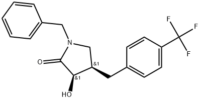 (3R,4R)-3-Hydroxy-1-(phenylmethyl)-4-[[4-(trifluoromethyl)phenyl]methyl]-2-pyrro… Structure