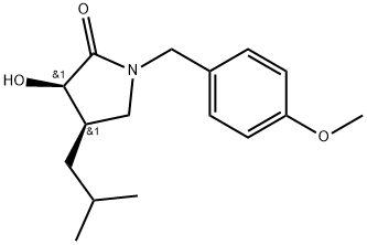 (3R,4R)-3-Hydroxy-1-[(4-methoxyphenyl)methyl]-4-(2-methylpropyl)-2-pyrrolidinone Structure