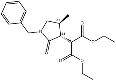 1,3-Diethyl 2-[(3R,4S)-4-methyl-2-oxo-1-(phenylmethyl)-3-pyrrolidinyl]propanedio… Structure