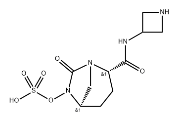 (2S,5R)-2-(azetidin-3-ylcarbamoyl)-7-oxo-1,6-diazabicyclo[3.2.1]octan-6-yl hydrogen sulfate Structure