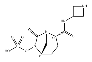 (2S,5S)-2-(azetidin-3-ylcarbamoyl)-7-oxo-1,6-diazabicyclo[3.2.1]octan-6-yl hydrogen sulfate Structure