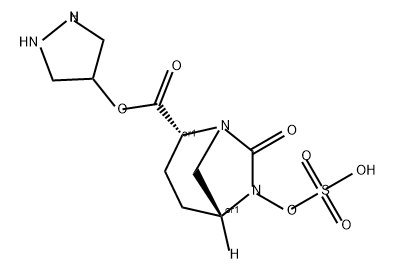 1,6-Diazabicyclo[3.2.1]octane-2-carboxylic acid, 7-oxo-6-(sulfooxy)-, 2-(4-pyrazolidinyl) ester, (2R,5R)-re l Structure