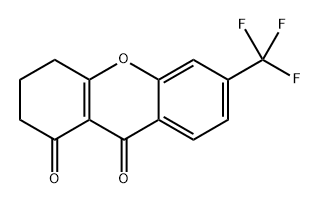 6-(Trifluoromethyl)-3,4-dihydro-1H-xanthene-1,9(2H)-dioneQ: What is 
6-(Trifluoromethyl)-3,4-dihydro-1H-xanthene-1,9(2H)-dione Q: What is the CAS Number of 
6-(Trifluoromethyl)-3,4-dihydro-1H-xanthene-1,9(2H)-dione Structure