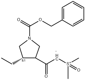 Sulfoxonium, [2-[(4S)-4-ethyl-1-[(phenylmethoxy)carbonyl]-3-pyrrolidinyl]-2-oxoethyl]dimethyl-, inner salt 구조식 이미지