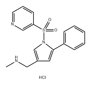 1H-Pyrrole-3-methanamine, N-methyl-5-phenyl-1-(3-pyridinylsulfonyl)-, hydrochloride (1:1) Structure