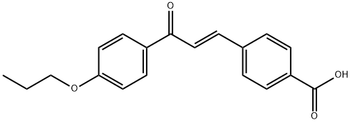 (E)-4-(3-Oxo-3-(4-propoxyphenyl)prop-1-en-1-yl)benzoic acid Structure