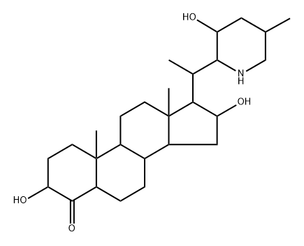 Pregnan-4-one, 3,16-dihydroxy-20-[(2R,3S,5R)-3-hydroxy-5-methyl-2-piperidinyl]-, (3β,5α,16α,20R)- Structure