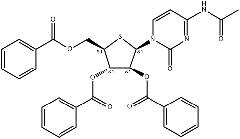 Acetamide, N-[1,2-dihydro-2-oxo-1-(4-thio-β-D-arabinofuranosyl)-4-pyrimidinyl]-, tribenzoate (ester) (8CI) Structure