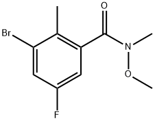 3-bromo-5-fluoro-N-methoxy-N,2-dimethylbenzamide Structure