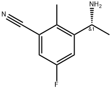 (R)-3-(1-Aminoethyl)-5-fluoro-2-methylbenzonitrile Structure