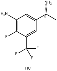 (R)-5-(1-Aminoethyl)-2-fluoro-3-(trifluoromethyl)aniline hydrochloride Structure