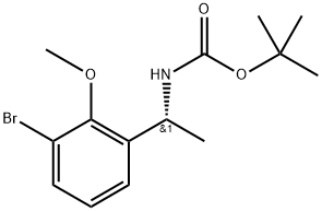 tert-Butyl (R)-(1-(3-bromo-2-methoxyphenyl)ethyl)carbamate 구조식 이미지